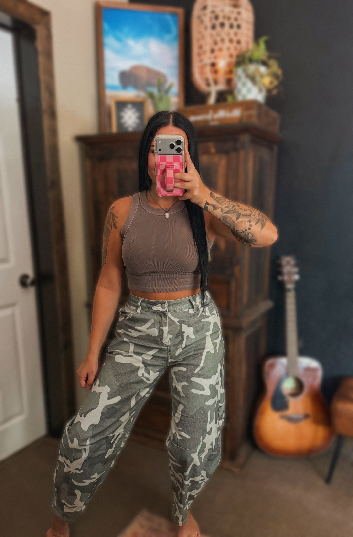 Camo Barrel Jeans
