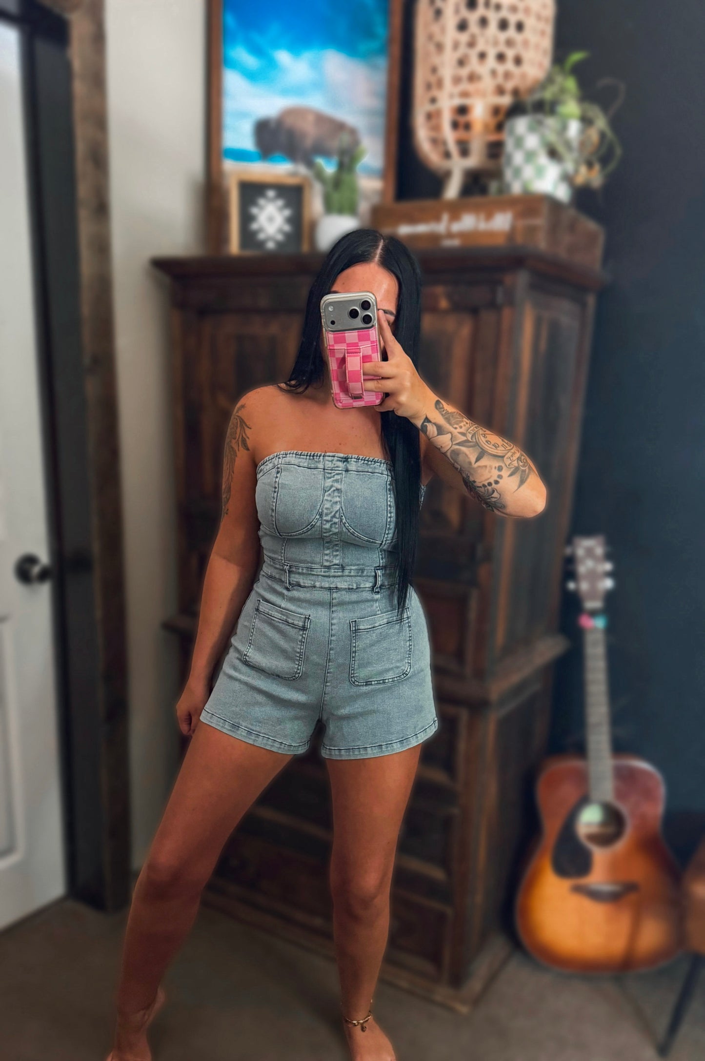 Denim Romper