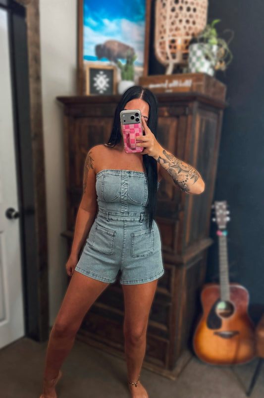 Denim Romper