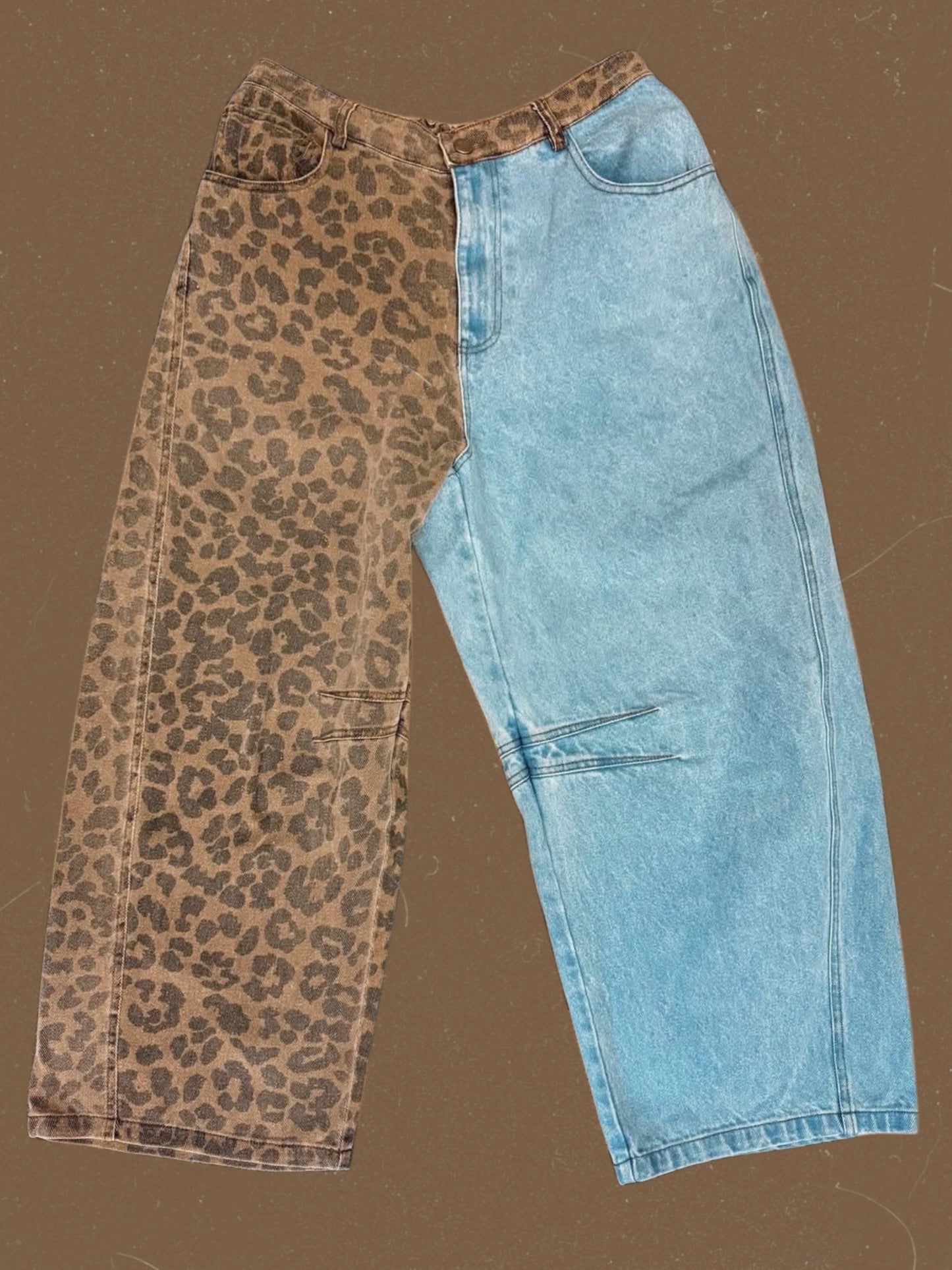 Leopard Split Barrel Jeans