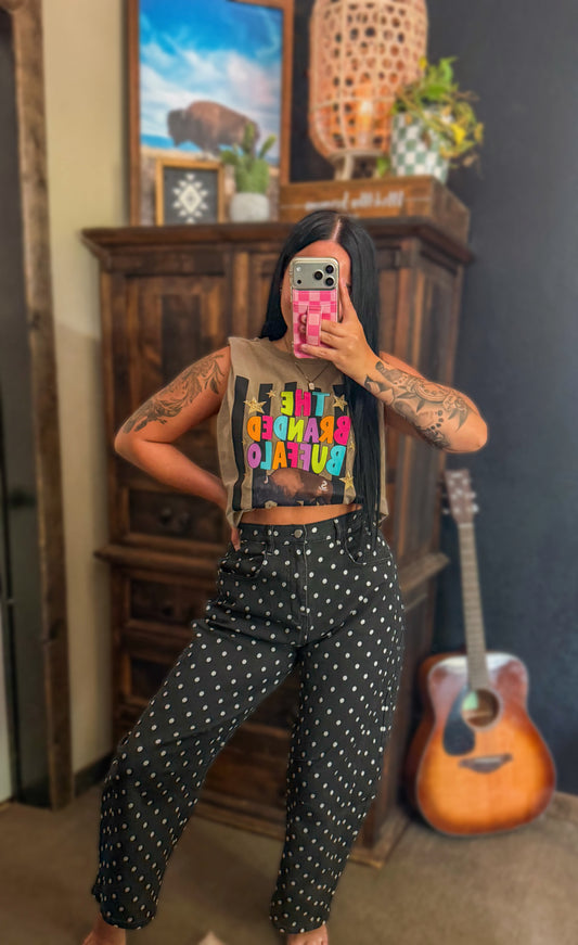 Polka Dot Barrel Jeans