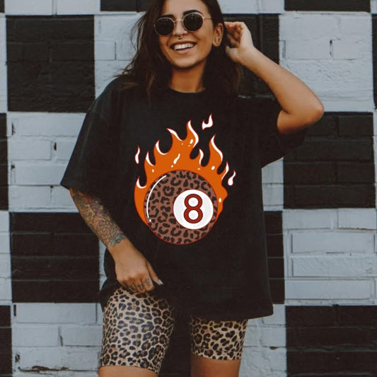 Flaming 8 Ball Graphic Tee